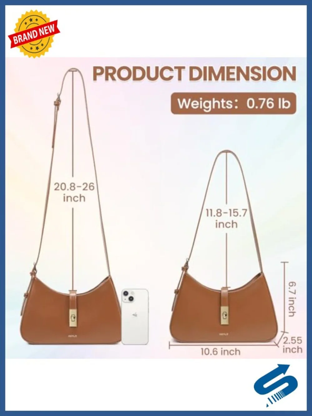 Vegan Leather Adjustable Hobo Shoulder Bag with Long Strap